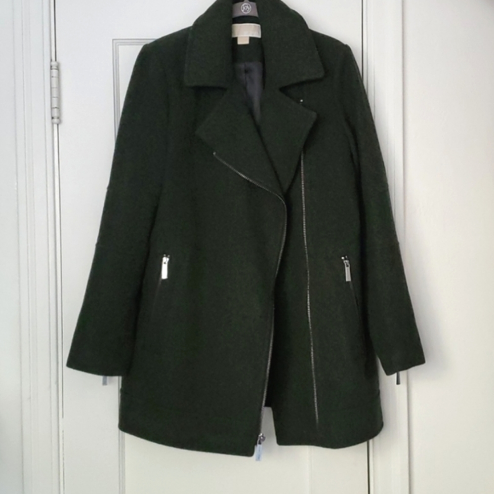Michael Kors Forest Green Wool Coat